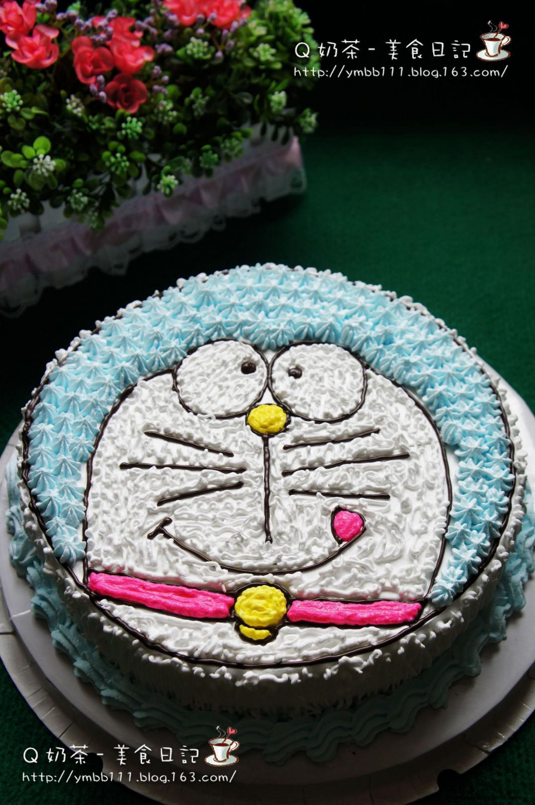 愿你的人生精彩绝伦——机器猫蛋糕（祝泽泽周岁快乐）_机器猫蛋糕_小春的日志_美食天下