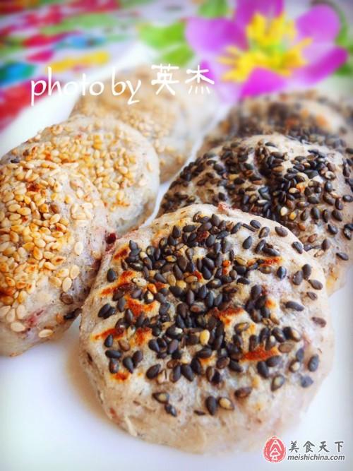 【食尚擂台,中餐专区】山药红豆芝麻饼