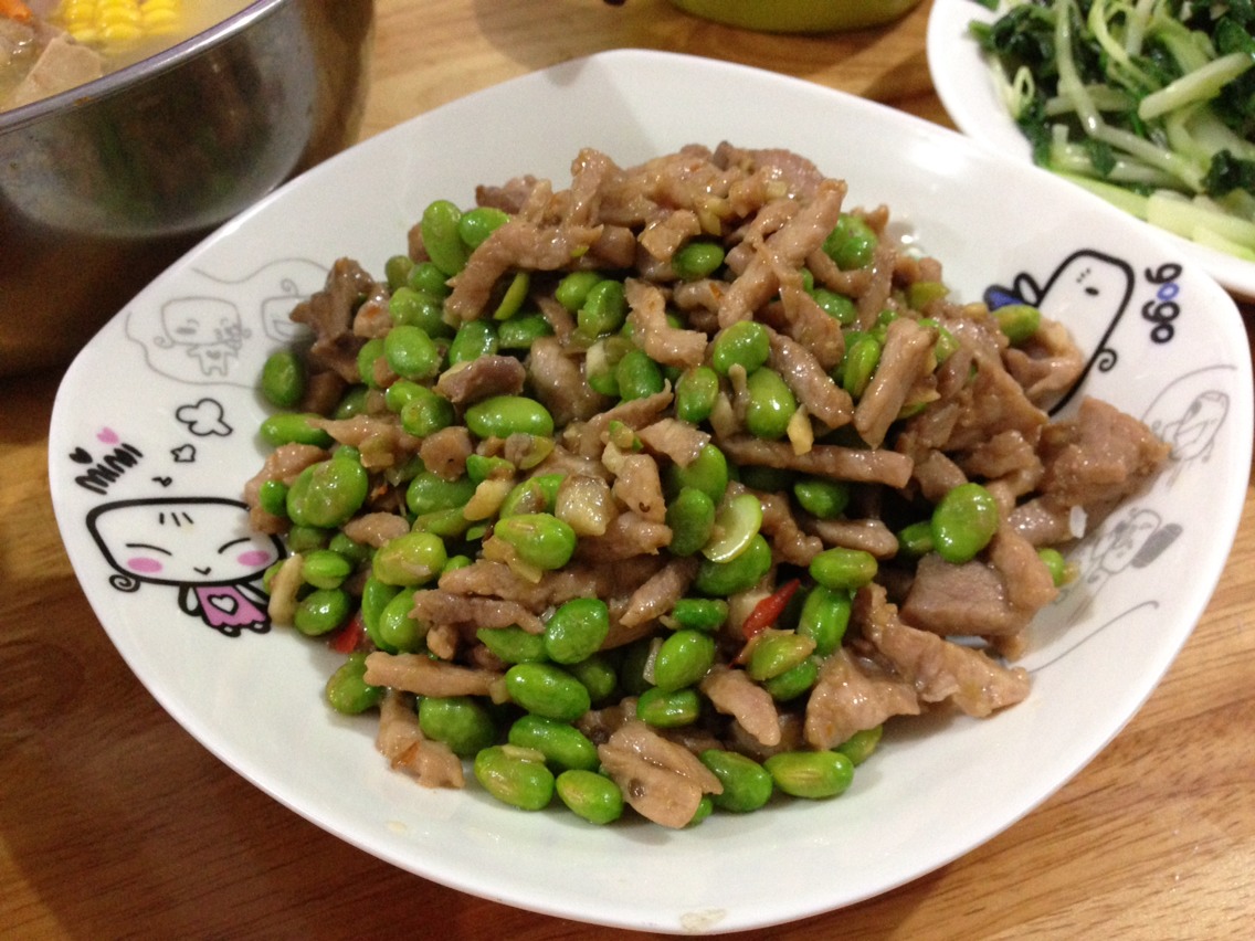 青豆炒肉丝