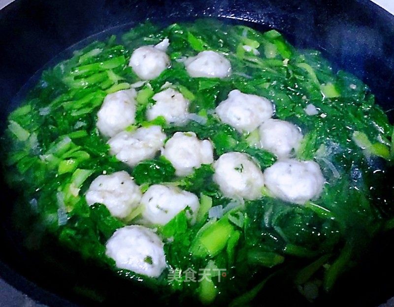 春日美味# 青菜鱼丸汤的制作方法_祯祯宝贝的笔记
