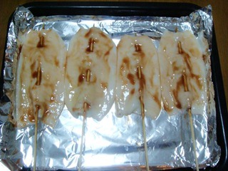 【原创DIY烤肉】——日式照烧烤鱿鱼的做法步骤：6