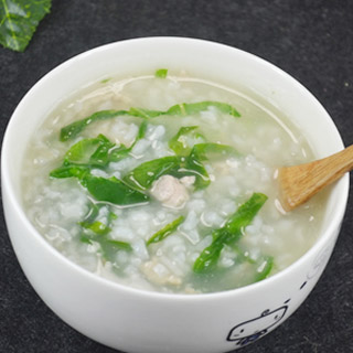 青菜肉丝粥