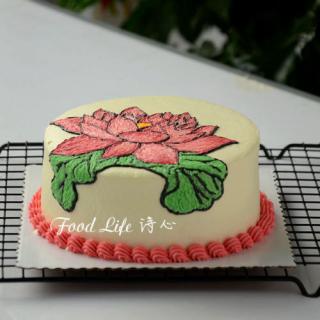 莲花彩绘蛋糕