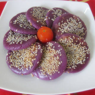 紫色滴诱惑《香煎紫薯饼》
