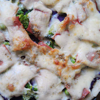 紫薯豆渣培根披萨