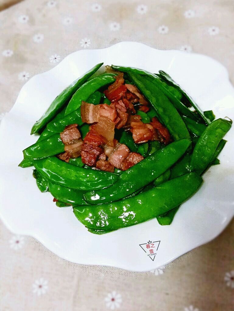 咸肉脆炒荷兰豆的做法