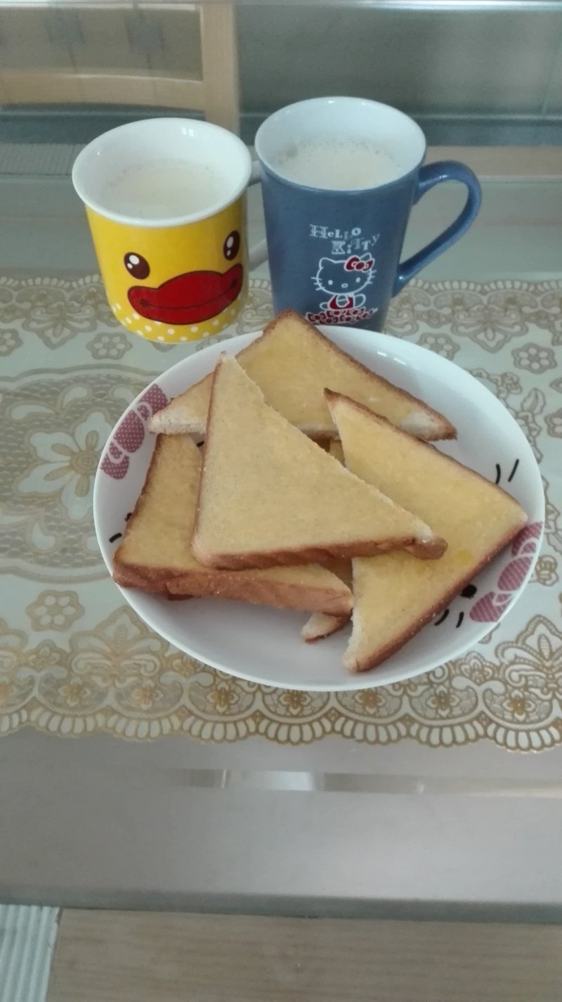 高逼格早餐～杏仁豆浆＋黄油烤包的做法