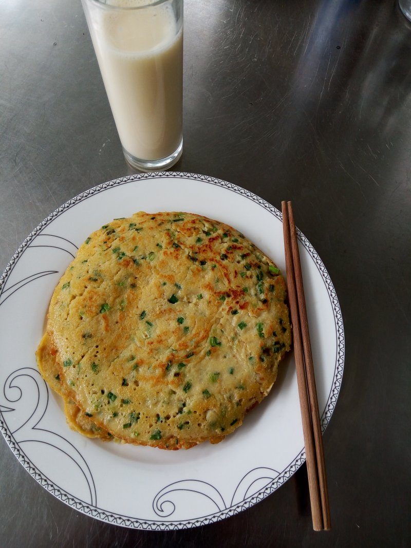 豆渣葱油鸡蛋饼的做法