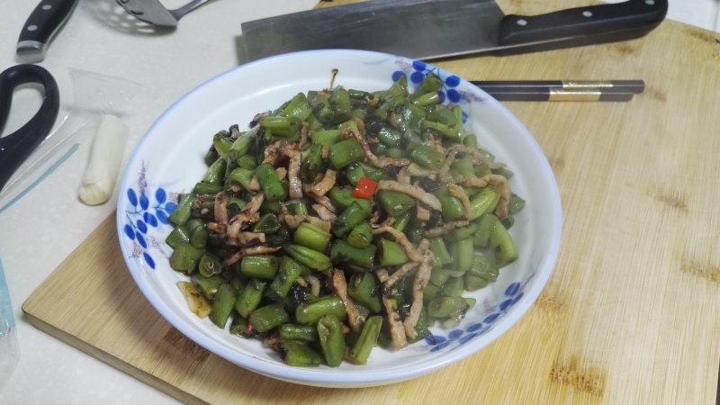 培根榄菜四季豆的做法