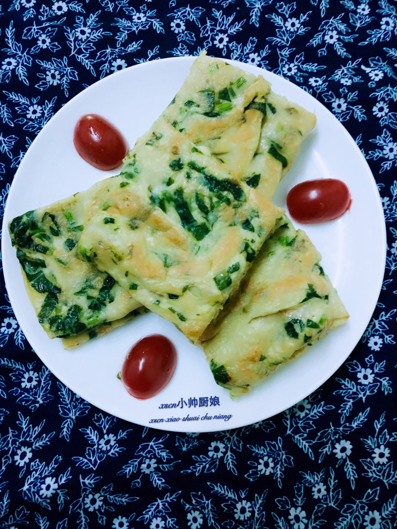 菠菜鸡蛋饼的做法