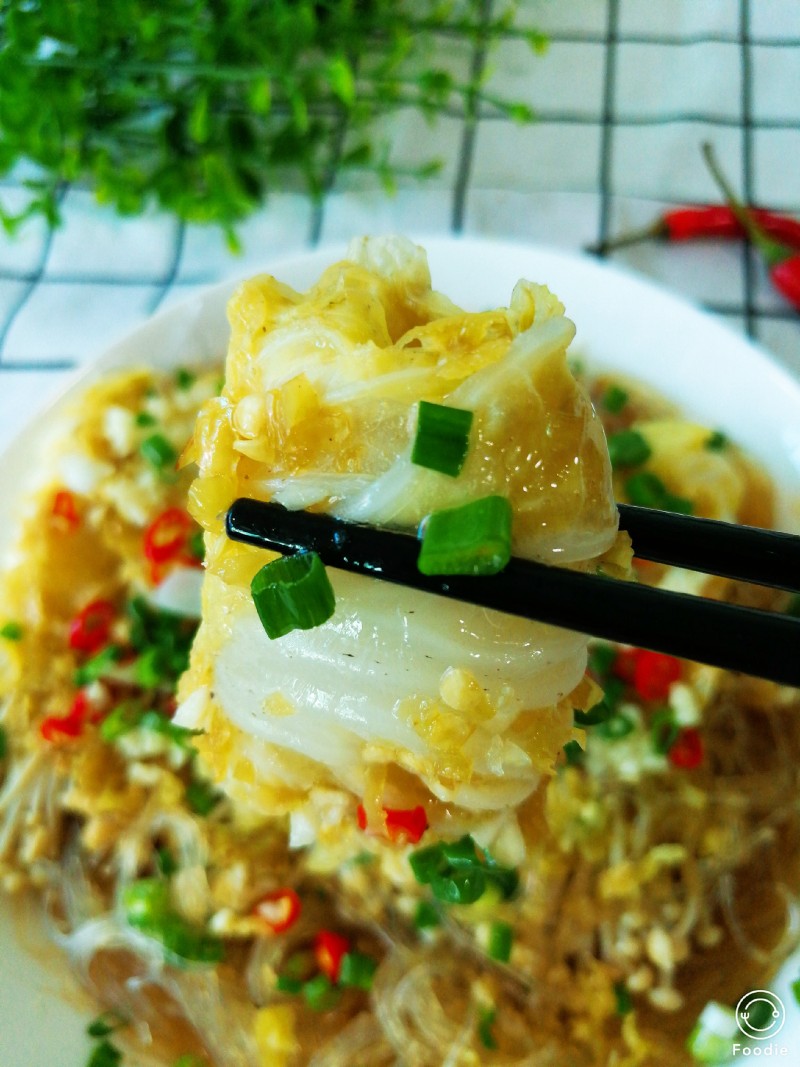 好吃下饭的素食“泡椒粉丝蒸金针卷”的做法