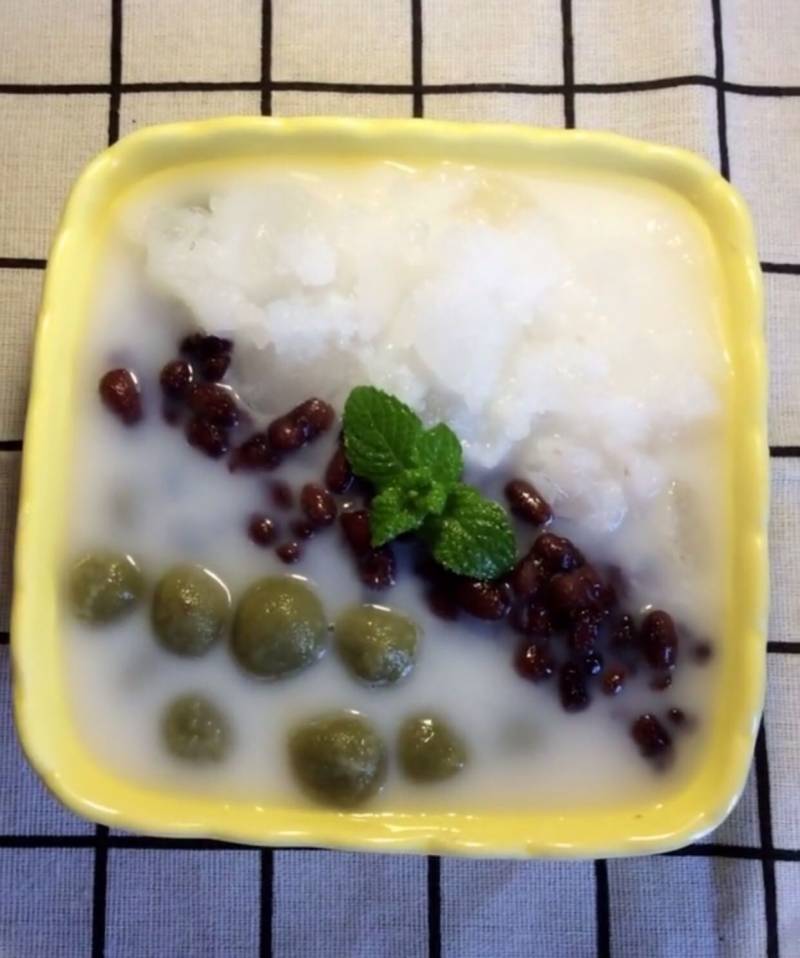 抹茶圆子红豆冰的做法