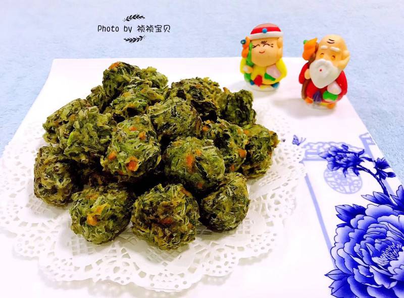 酥炸茼蒿丸的做法