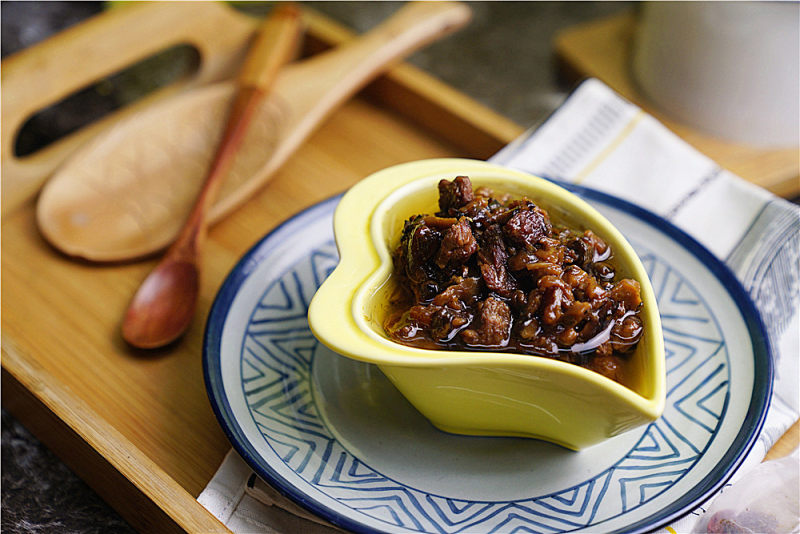 香菇豆角牛肉酱的做法