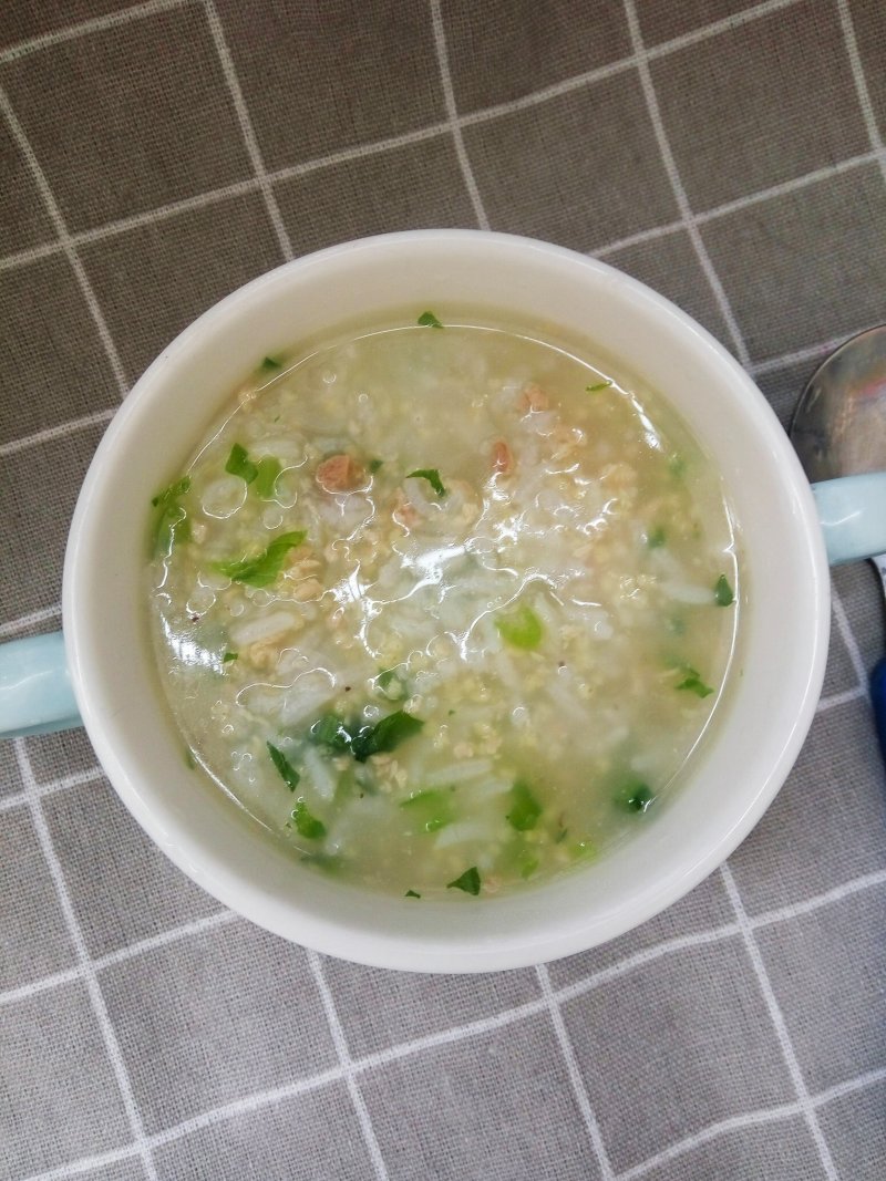 油麦菜鸡肉粥的做法