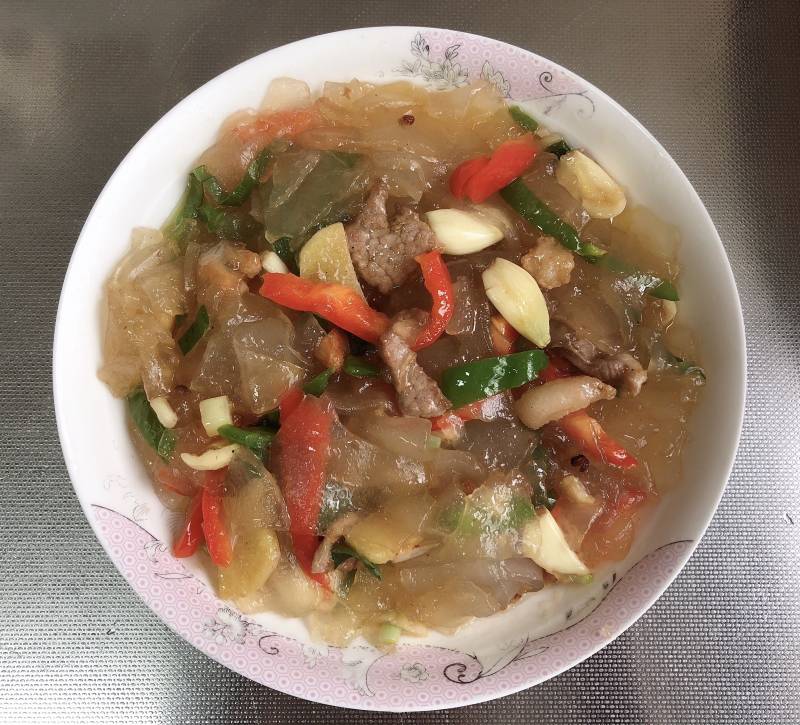 绿豆粉炒肉的做法