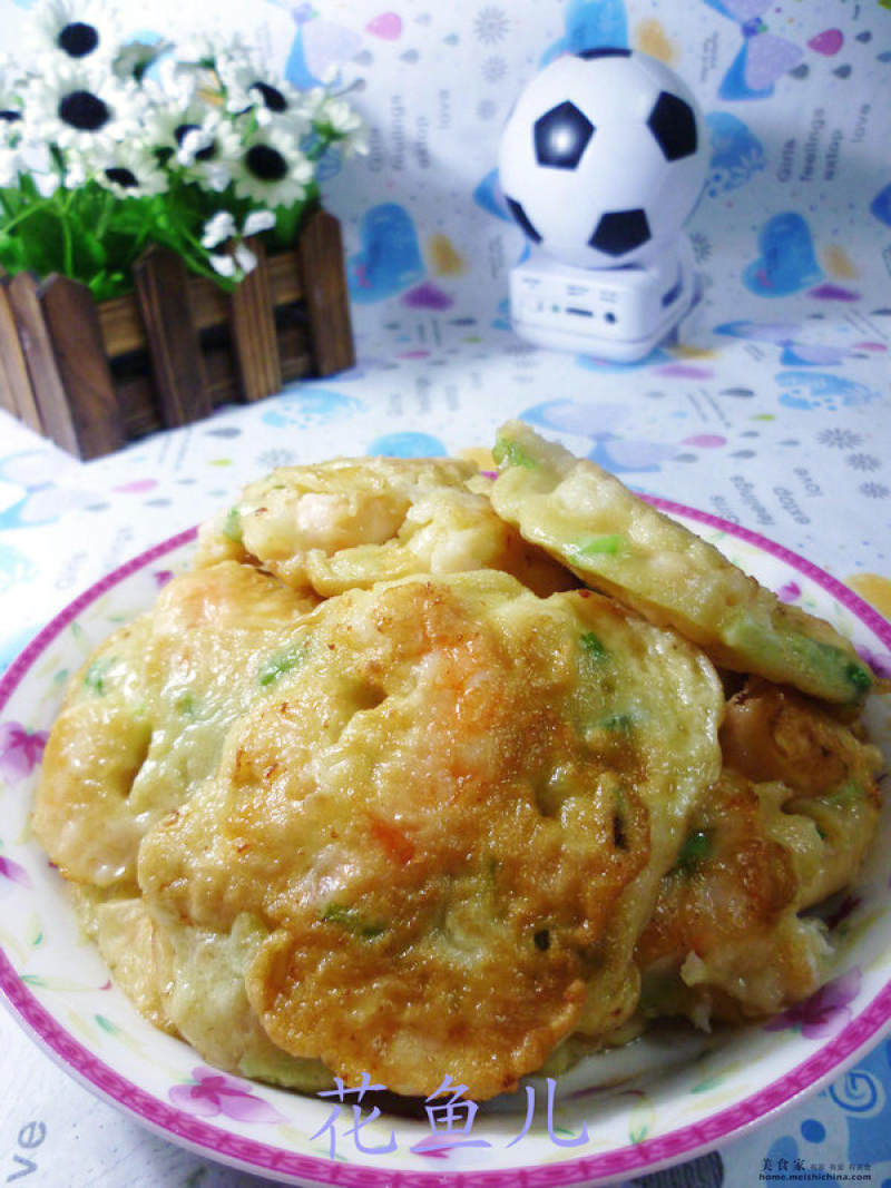 香葱虾仁鸡蛋饼的做法