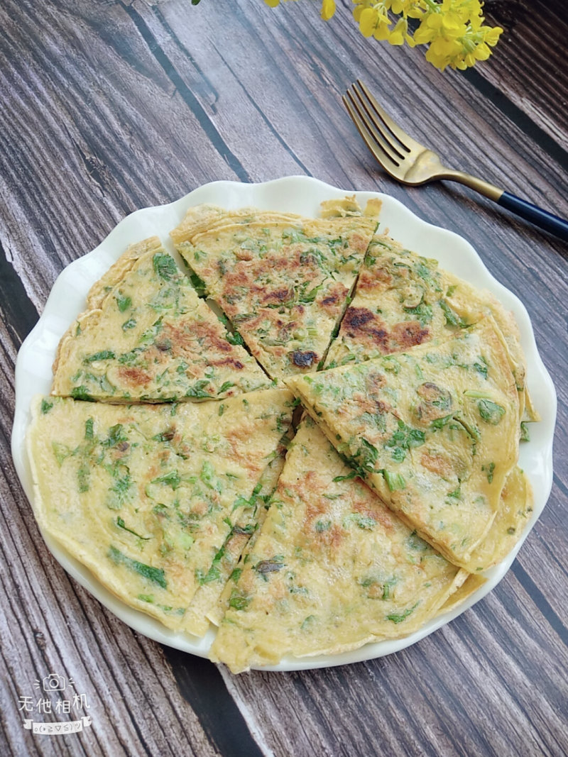 芹菜叶鸡蛋饼的做法