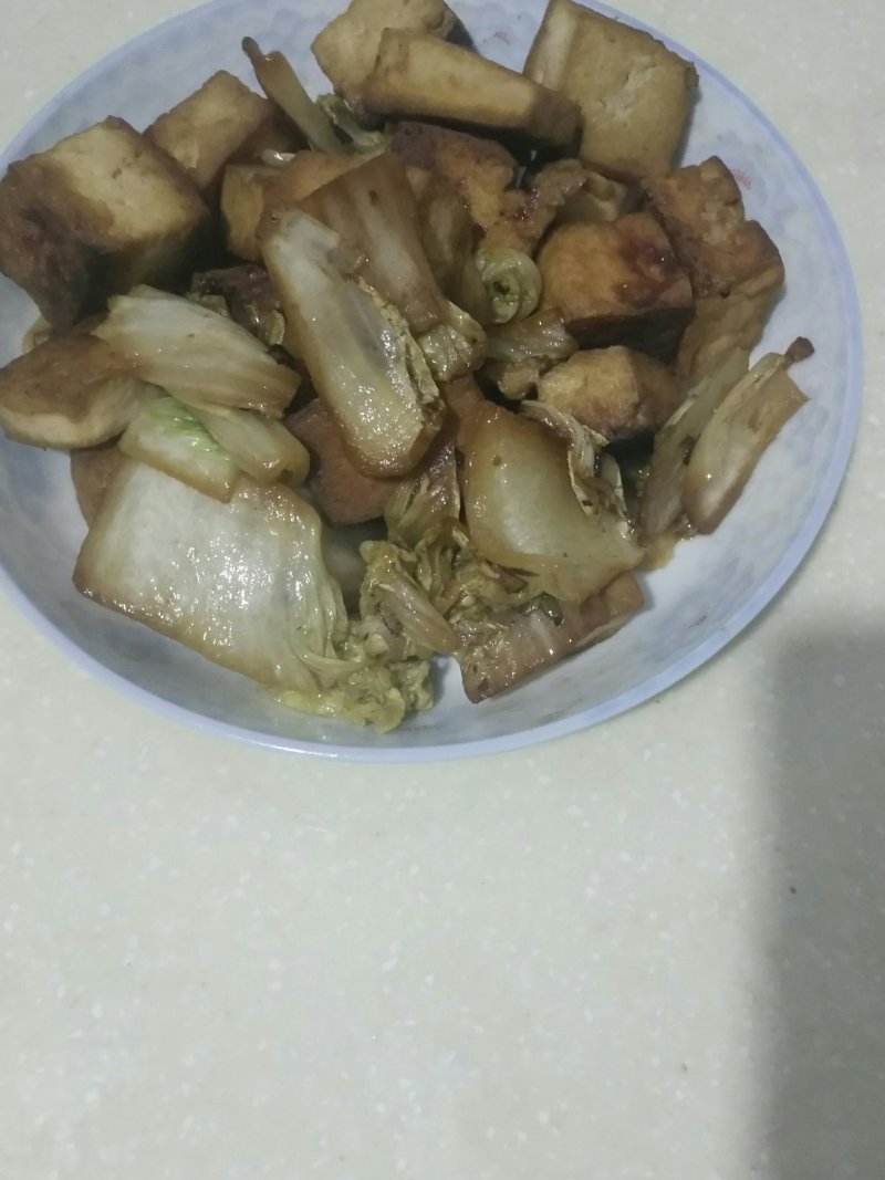 炒白菜豆腐的做法