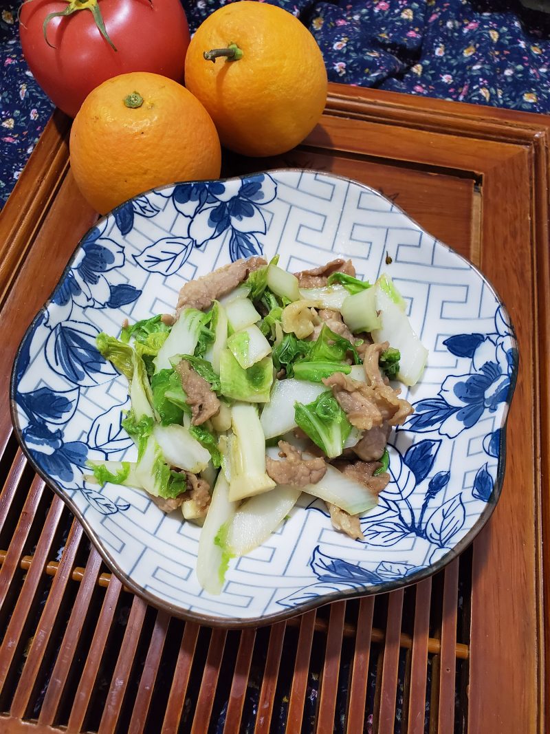 肉片炒白菜的做法