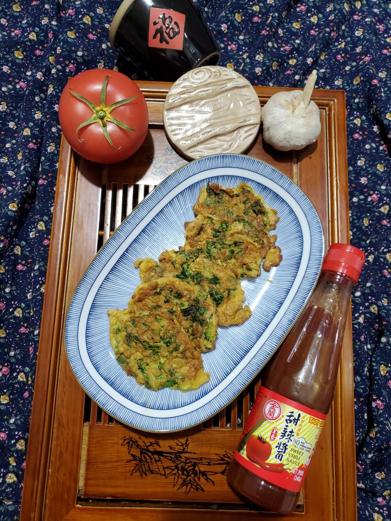 香菜虾皮蛋饼的做法