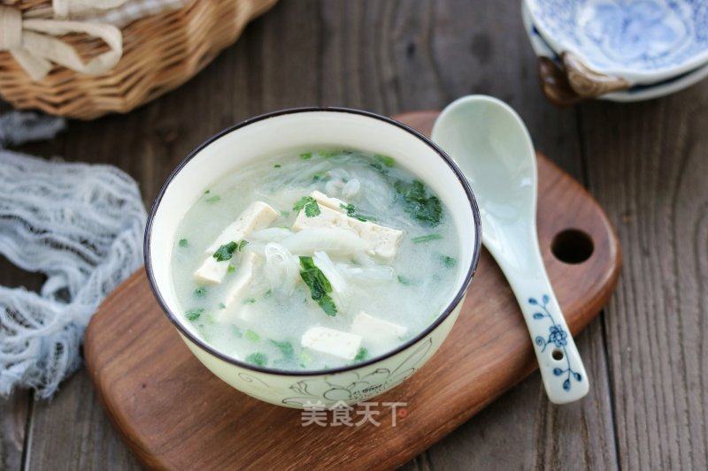虾皮萝卜豆腐汤的做法