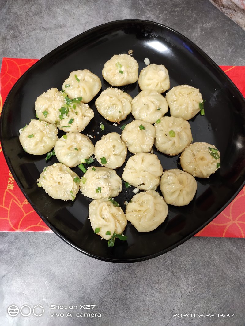 用饺子皮做的 --韭菜肉末煎包子的做法