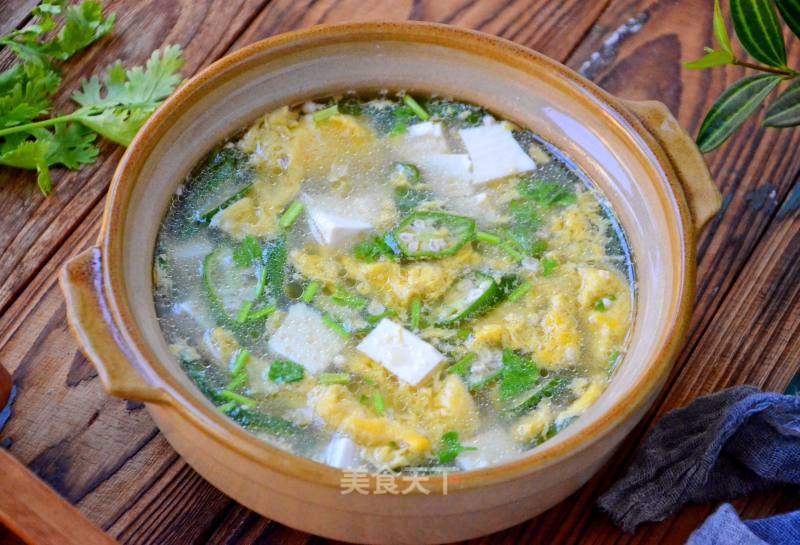 豆腐秋葵蛋汤的做法