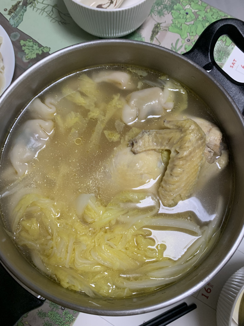 青菜水饺鸡的做法