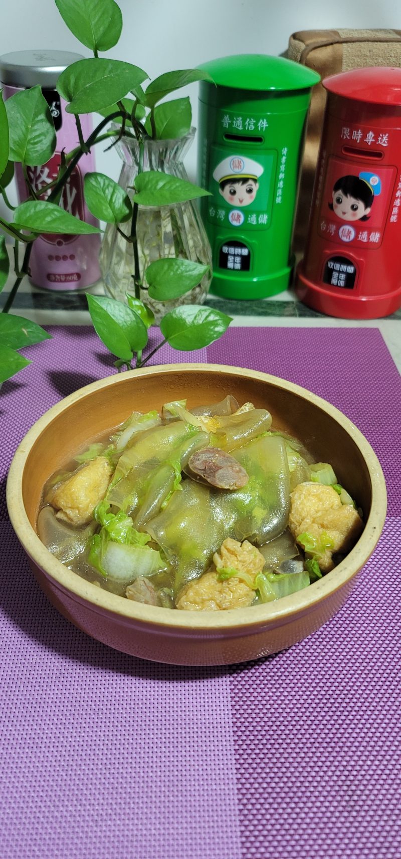 白菜油豆腐炖粉皮的做法