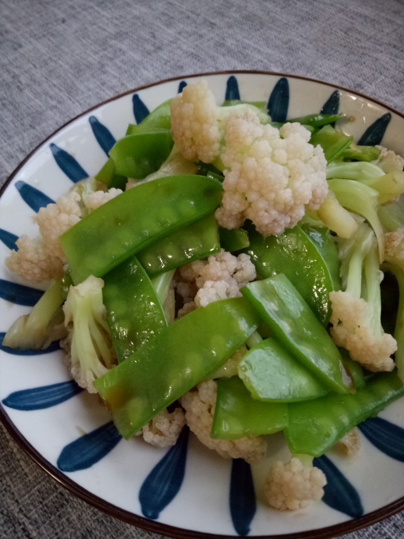 荷兰豆拌菜花的做法