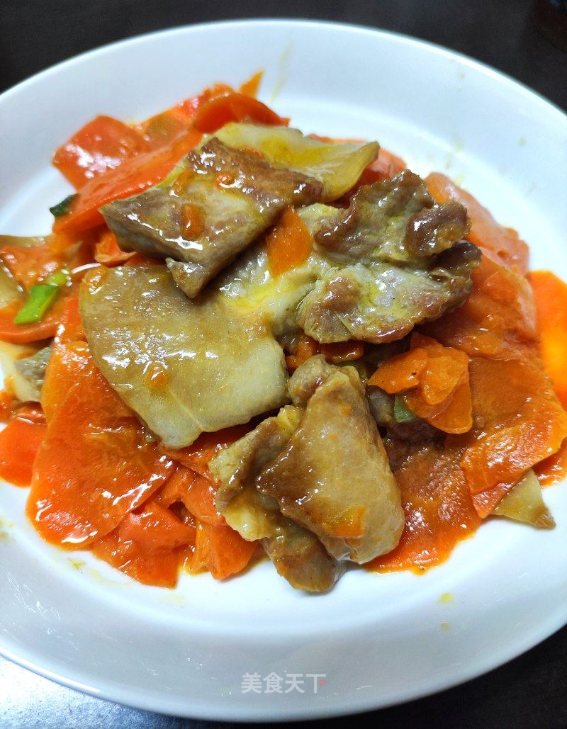 胡萝卜焖肉片的做法