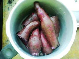 高压锅版紫番薯的做法步骤：3
