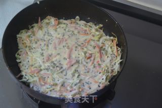 山寨日式大阪烧【什锦蔬菜饼】的做法步骤：6
