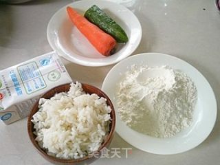 蔬菜米饭饼的做法步骤：1