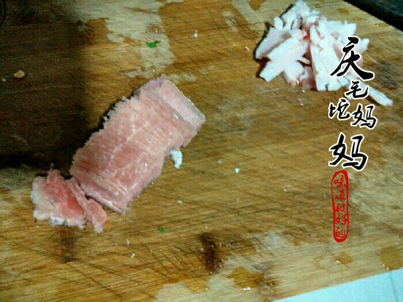 香干肉片盖码饭的做法步骤：3