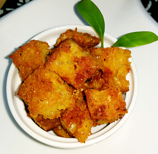 佐汤佳品---蓝芝士烤面包块(BLUE CHEESE CROUTONS)的做法步骤：7