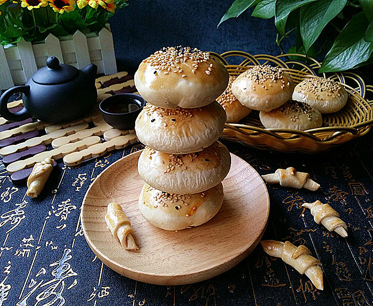 桑茸黑芝麻酥烧饼的做法步骤：19