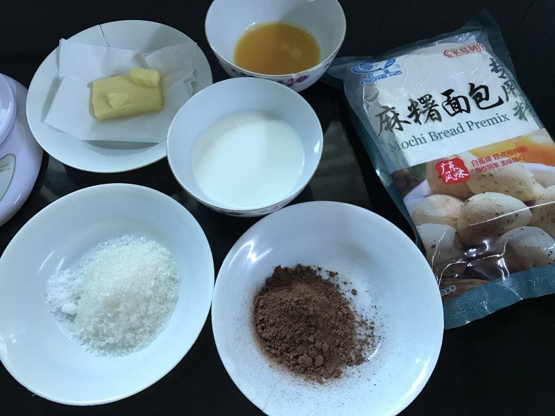 可可麻薯蜜豆包  的做法步骤：1