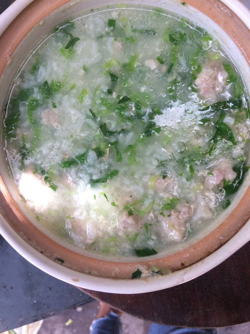 青菜圆子粥的做法步骤：3