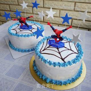 蜘蛛侠生日蛋糕的做法步骤：15