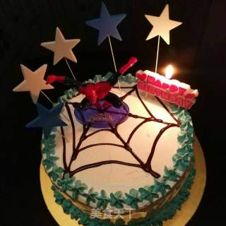 蜘蛛侠生日蛋糕的做法步骤：16