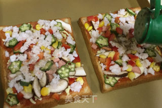 南极磷虾吐司披萨的做法步骤：9
