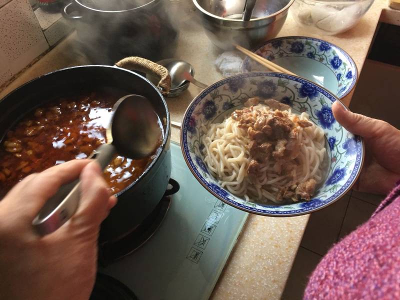 羊肉荞麦面饸饹的做法步骤：15