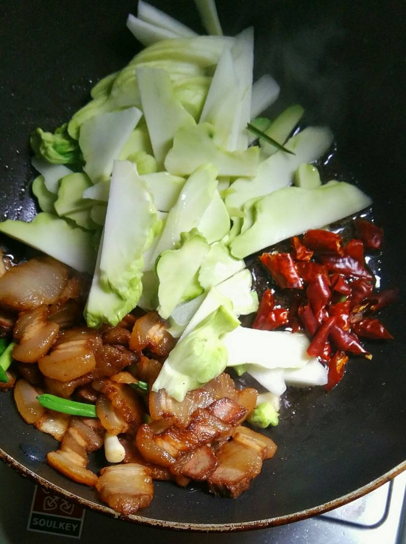 青菜头炒冬至肉的做法步骤：6