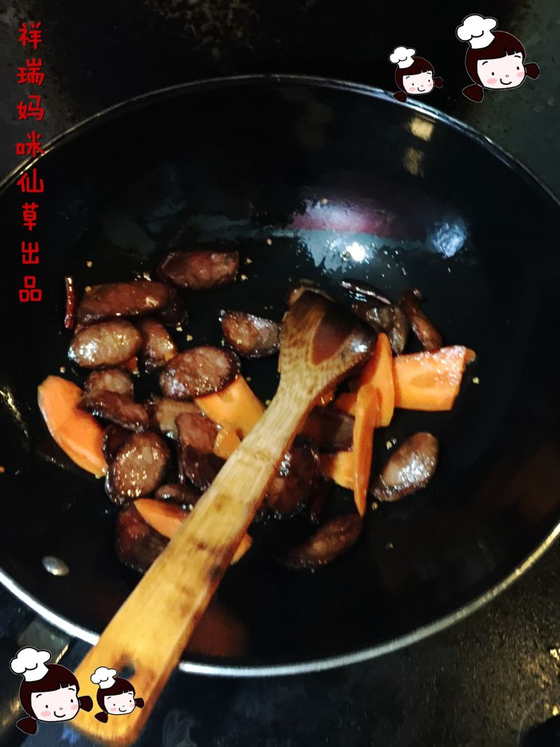 仙草阁私房菜（无肉不欢）--轻食营养腊肠茭白的做法步骤：4