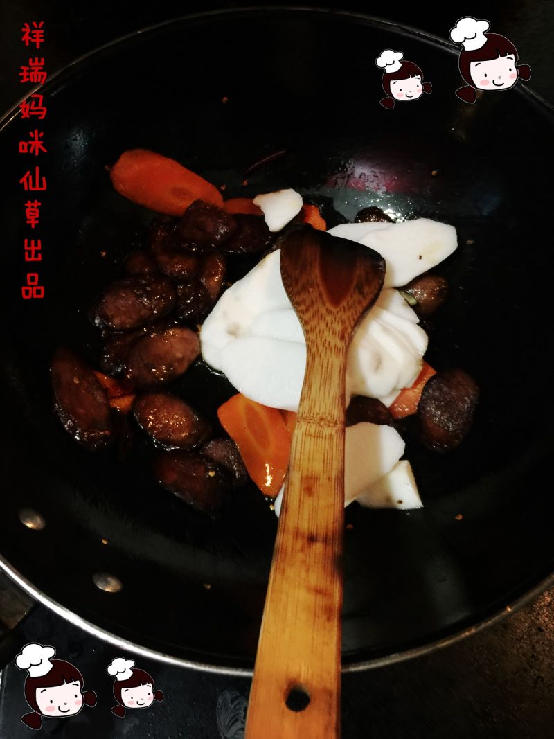 仙草阁私房菜（无肉不欢）--轻食营养腊肠茭白的做法步骤：5