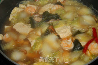 虾仁白菜豆腐海带汤的做法步骤：9