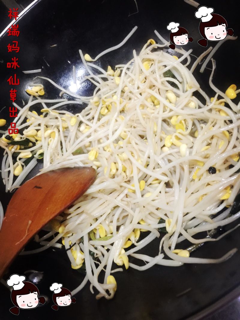 仙草阁私房菜（蔬菜大棚）--春分平和静心银芽菠菜的做法步骤：5