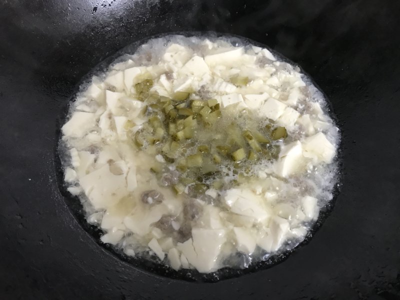 肉末酸黄瓜豆腐的做法步骤：9